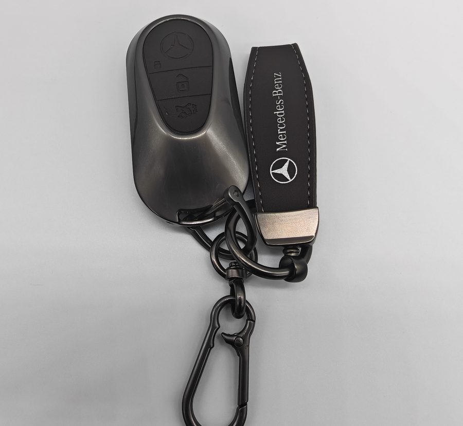Pochette de luxe pour clé Mercedes-Benz, cuir marron